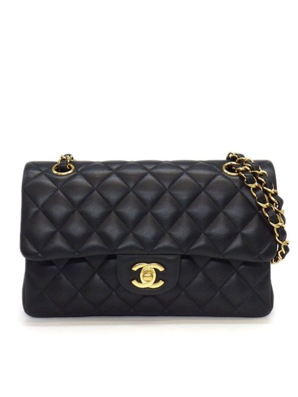Chanel Shoulder Bag Quilted 23 Classic Small Onwards Black Lambskin